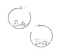 Barbie Pendientes de aro con logotipo, Plata, Sin piedra preciosa