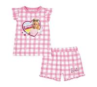 Barbie Pijama de niña, pijama corto con volantes para muñeca, conjunto de pijama a cuadros, regalos para niñas con muñecas, Rosa, 8-9 Years