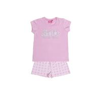 BARBIE Pijama Niña Verano Algodón - Pijama Manga Corta Vichy World para Niña - Pantalón Corto con Cinturilla Ajustable Estampado - Tejido Suave al TAC