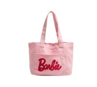 Barbie Pink Canvas Tote Bag for Women, Fashion Shoulder Bag for College Students, Lightweight Large Capacity Bookbag for School & Outing