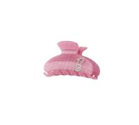 Barbie - Pinza Rosa con Purpurina 8 cm con Logo de Estrás - Accesorio de Peinado Elegante y Glamuroso - Sujeción Óptima para Todo Tipo de Cabello - Producto Oficial