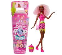 Barbie Pop Reveal Muñeca con Pelo Rosa, con Vaso Té de Burbujas Frutos Rojos, con Cubitos de Hielo Que revelan Ropa, Mascotas y Accesorios Sorpresa, Juguete +3 años (HTJ20)