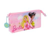 Safta Barbie Painterly - Portatodo Triple, Estuche Infantil, Estuche Niño, Ideal para Niños en Edad Escolar, Cómodo y Versátil, Calidad y Resistencia, 22x3x12 cm