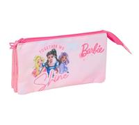 BARBIE - Portatodo Triple, Estuche Infantil, Estuche Niño, Ideal para Niños en Edad Escolar, Cómodo y Versátil, Calidad y Resistencia, 22x3x12 cm