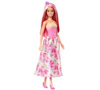 Barbie Princesa Muñeca con Falda de Mariposas Rosa, Diadema y Zapatos, Juguete +3 años (Mattel HRR08)