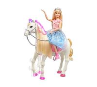 Barbie - Princess Adventures Prance y Shimmer Caballo y muñeca Rubia, Regalo niños +3 años (Mattel GML79), Embalaje estándar