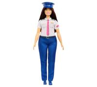 Barbie Profesiones Muñeca piloto de Moda con Conjunto de Quita y pon, Uniforme de Vuelo y Zapatos, con Accesorio de Gorra, JKF75