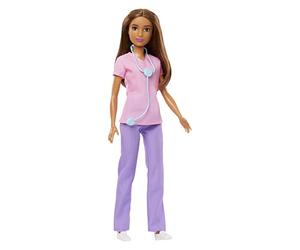 Barbie Professional Doctor Fashion Doll with Pink Top & Purple Pants, White Shoes & Stethoscope Accessory