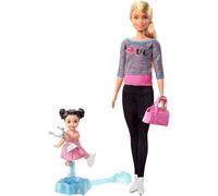 Barbie Quieo Ser Patinadora sobre Hielo, muñeca con niña y Accesorios (Mattel FXP38)