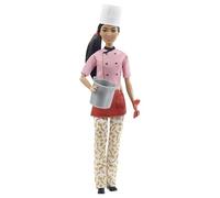 Barbie muñeca Quiero ser Chef Morena con accesorios para cocinar pasta para niñas +3 años (GTW38)