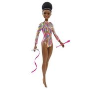 Barbie Quiero ser Gimnasta rítmica muñeca Morena y Accesorios para niñas + 3 años (Mattel GTW37)
