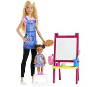 Barbie Quiero Ser Maestra de Arte, Muñeca Rubia con Bebé y Accesorios (Mattel GJM29), Multicolor