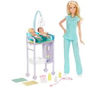 Barbie Quiero Ser Pediatra, muñeca rubia con accesorios (Mattel DVG10)