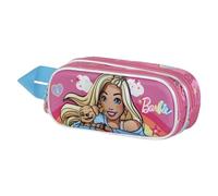 Barbie Rainbow-Estuche Portatodo 3D Doble, Rosa, 22 x 9,5 cm