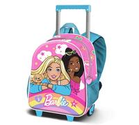 Barbie Rainbow-Mochila 3D con Ruedas Pequeña, Rosa, 13 x 28 cm, Capacidad 12,5 L