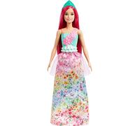 Barbie Real Muñeca Rubia con Corona Rosa y Falda Estampada de Flores con Tul, Juguete +3 años (Mattel HGR15)