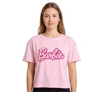 Barbie Recortada Camiseta Mujer señoras Moda muñeca Logo Rosa Crop Top