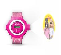 Barbie Reloj digital con proyector para niñas (5 funciones) con 10 imágenes diferentes para proyectar, reloj para niñas de 5 años (a partir de 3 años), rosa, Moderno