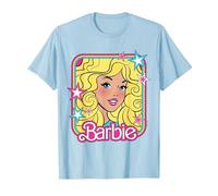 Barbie - Retrato de los años 70 con Estrellas Camiseta, Hombre, Azul Bebé, XXL