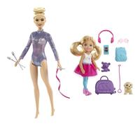 Barbie RHYTHMIC GYMNAST (BLONDE) DOLL & Chelsea Travel Doll, (Importación USA)
