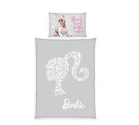 Barbie Ropa de Cama, Funda de Almohada de 65 x 100 cm, Funda nórdica de 160 x 210 cm, con Cremallera Suave, 100% algodón, Renforcé