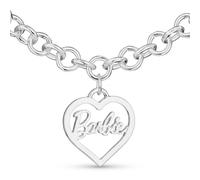 Barbie Round Link Heart Necklace - Silver