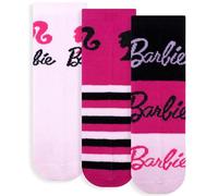 Barbie Set de 3 pares de calcetines de algodón para niña (IT, número, 23, 26, negro)