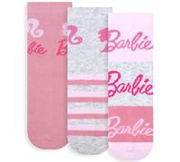 Barbie Set de 3 pares de calcetines de algodón para niña (IT, número, 23, 26, rosa)