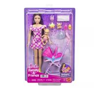 Barbie: Set de cuidado de bebés - cochecito