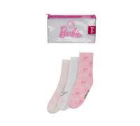 Barbie Set de regalo para niñas | neceser de cosméticos y 3 calcetines para niños | Neceser de aseo | medias | pequeños regalos para niños | bolsa de maquillaje pequeña, Rosa., 27 - 30, moderno