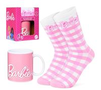 Barbie Set de Taza para Mujer Adolescente, Taza Cafe y Calcetines Divertidos, Regalos Originales para Mujer