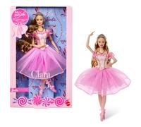 Barbie Signature Cascanueces Muñeca 25.º Aniversario | Con tutú de bailarina brillante inspirado en diseño original, corset con volantes, zapatillas rosas y tiara dorada, JJY15