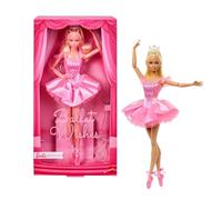 Barbie Signature Deseos de bailarina Muñeca coleccionable con tutú rosa de satén con el pelo rubio y embalaje perfecto para regalar, JBJ10
