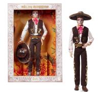 Barbie Signature, Día de Muertos 2025, muñeco Ken Coleccionable con Camisa Color Crema, Chaleco Negro y Pantalones, Sombrero y Maquillaje de Calavera, JBJ06