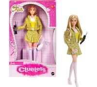 Barbie Signature Clueless (Fuera de Onda) Cher Muñeca Coleccionable con Conjunto Amarillo a Cuadros, Mochila, teléfono móvil y Permiso de Conducir Principiante, JBJ34