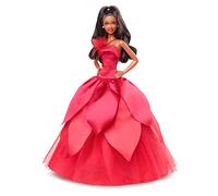Barbie Signature Fiesta de Navidad Afroamericana Muñeca Morena con Vestido Rojo Floral y Detalles Pintados, Juguete de colección, Regalo +16 años (Mattel HBY04)