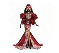 Barbie Signature Muñeca de colección Día De Muertos | Vestido sirena de satén con bordados, máscara calavera removible con detalles de calavera, empaque coleccionable, 6+, JJX96