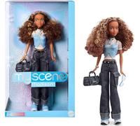 Barbie Signature My Scene Madison Muñeca y Accesorios, Conjunto Inspirado en los años 2000 con un Top de Mariposas, Pantalones Cargo y un Bolso de Tela Vaquera, Incluye Soporte para la muñeca, HYC18