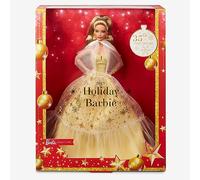 Barbie Signature Navidad Muñeca Latina de colección de Juguete con Vestido de Gala Dorado, Regalo +3 años (Mattel HJX06)