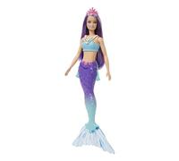 Barbie Sirena Muñeca con Pelo Lila, Cola ombré, Corona Rosa y Aletas esculpidas, Juguete +3 años (Mattel HGR10)
