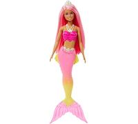 Barbie Sirena Muñeca con Pelo Rosa, Cola ombré, Corona Blanca y Aletas esculpidas, Juguete +3 años, Multicolor (Mattel HGR11)