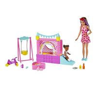 Barbie Skipper Babysitters, Doll Bounce House Playset Including Brunette Skipper