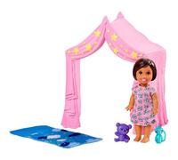 Barbie Skipper Babysitters Inc. Juego para la hora de dormir con una peque a tienda de campa a para mu ecas y un saco de dormir