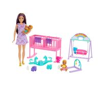 Barbie - Muñeca Skipper canguro con gemelos y accesorios
