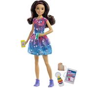 Barbie Skipper Muñeca morena con ondas canguro de bebés con accesorios (Mattel FXG93), Multicolor