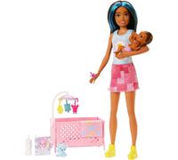 Barbie Skipper Niñera Muñeca Playset Bebé Cuna Accesorios Mattel HJY34