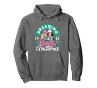 Barbie - Soñando con una Navidad con Barbie Sudadera con Capucha, Unisex para Adultos, Asfalto, XL