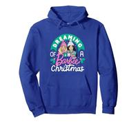 Barbie - Soñando con una Navidad con Barbie Sudadera con Capucha, Unisex para Adultos, Azul Real, M