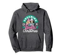 Barbie - Soñando con una Navidad con Barbie Sudadera con Capucha, Unisex para Adultos, Jaspeado Oscuro, S