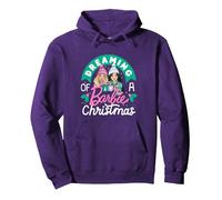Barbie - Soñando con una Navidad con Barbie Sudadera con Capucha, Unisex para Adultos, Morado, XXL